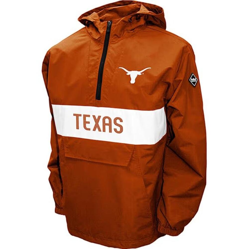 FRANCHISE CLUB Men's Texas Longhorns Alpha Anorak Pullover Jacket Size 4XL